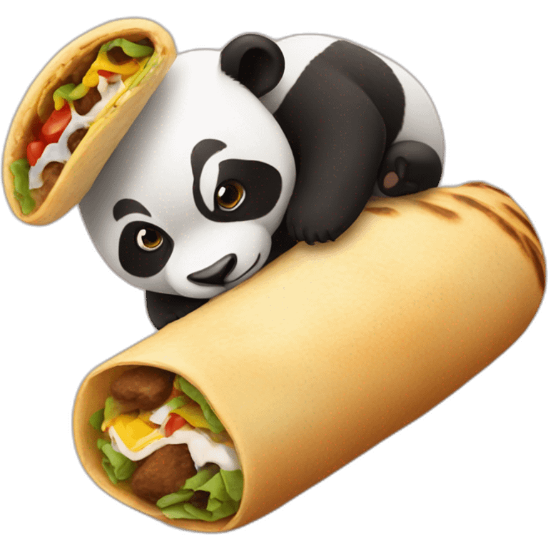 a panda and a burrito emoji