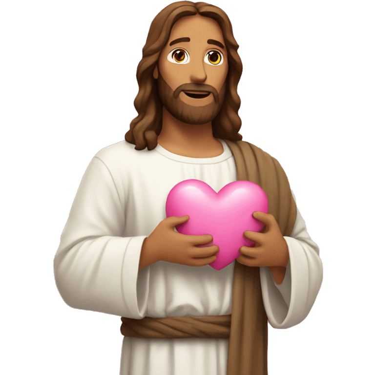 jesus holding a pink heart  emoji