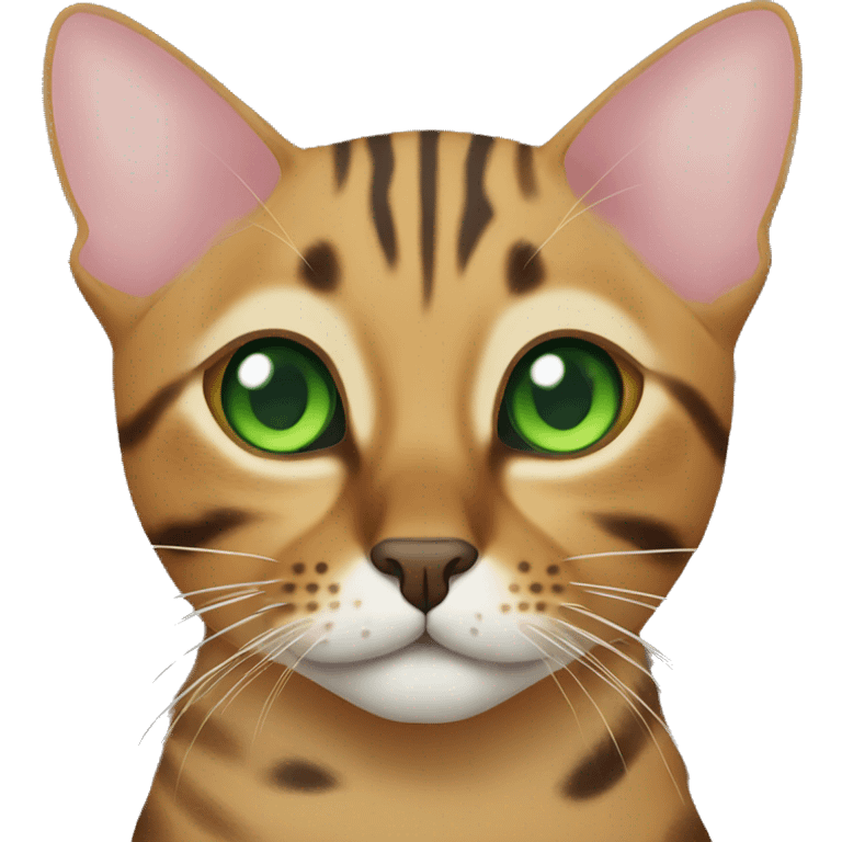 Bengal cat with green eyes emoji