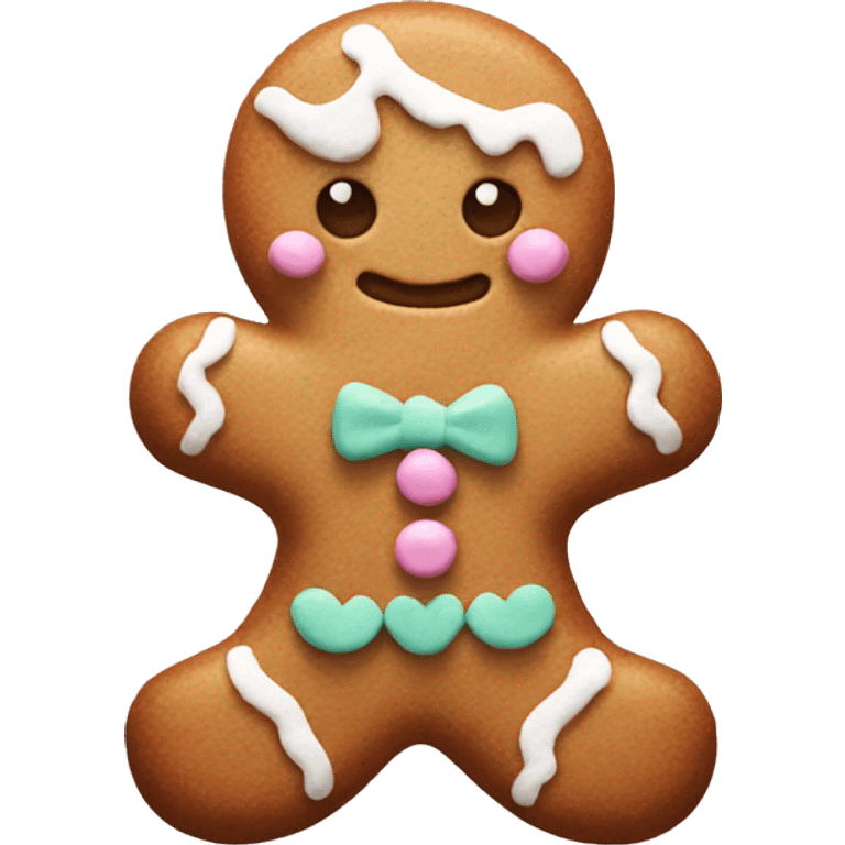 Pastel gingerbread man emoji