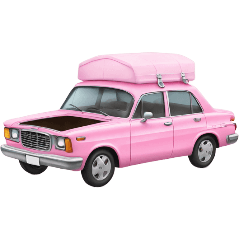 pink pastel car in the trunk many colors emoji