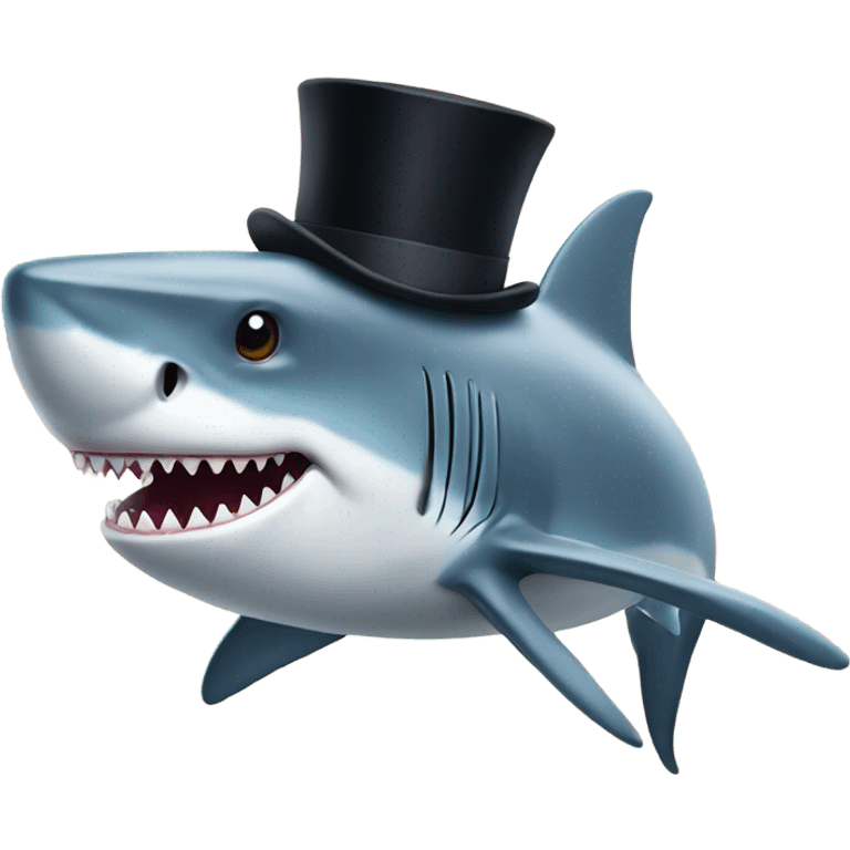 Shark with a top hat emoji