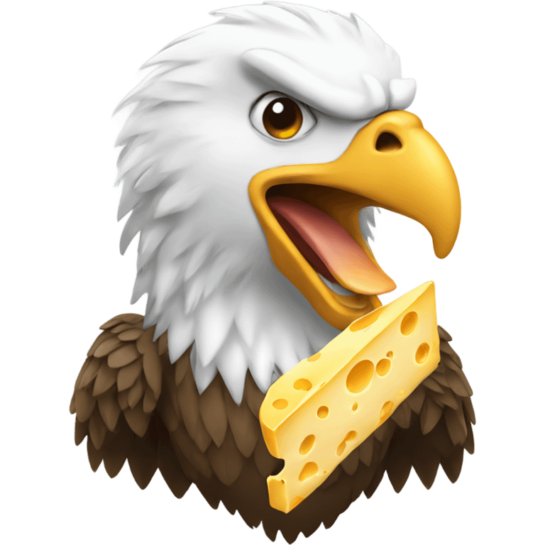 Eagle eating cheese emoji