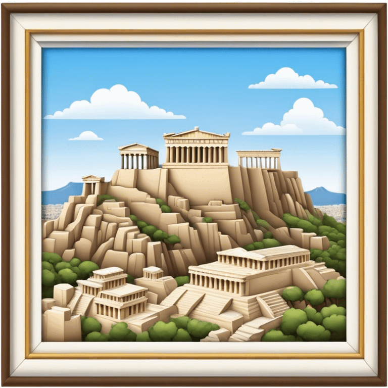 Cinematic Realistic Acropolis Landmark Emoji, showcasing ancient ruins set against a clear sky rendered with intricate detail and timeless lighting. emoji