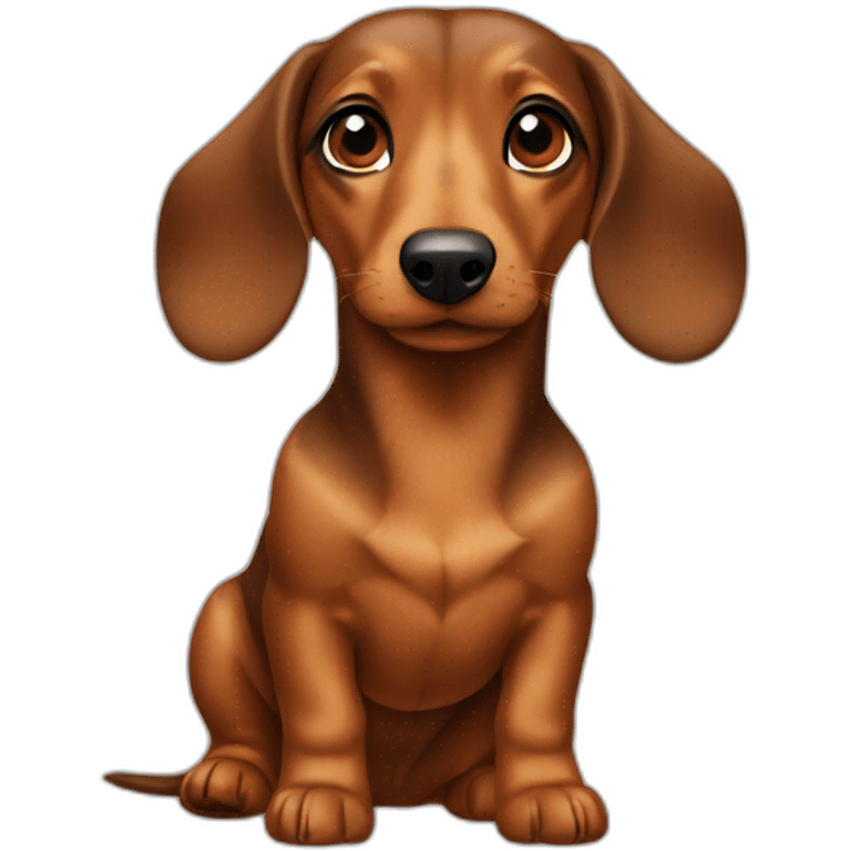 dog  daschund  brown  grapgich designer emoji