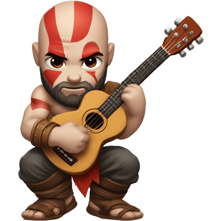 Kratos playing ukulele emoji