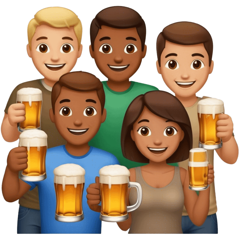 friends wit beer emoji