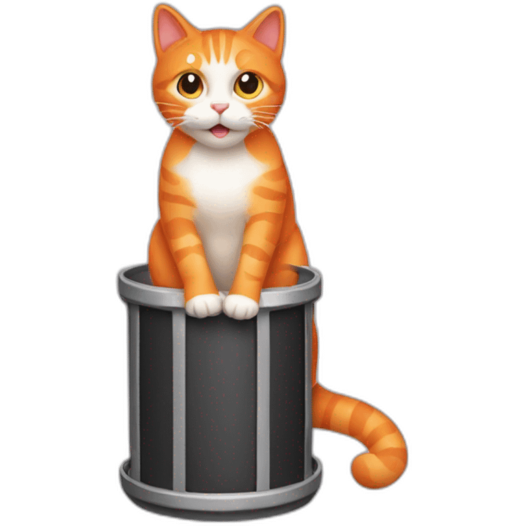 Orange cat with a Cylinder emoji