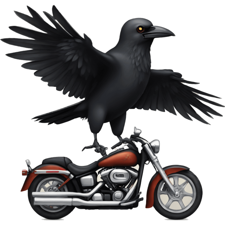 Crow on a Harley emoji