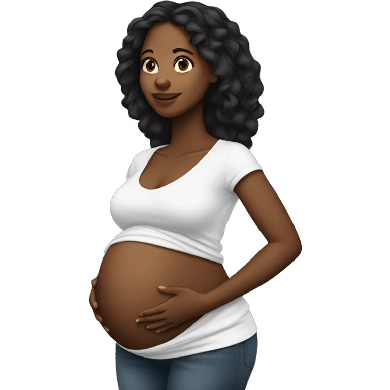 Pretty pregnant black women emoji