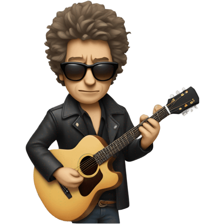 bob dylan with sunglases and guitar emoji