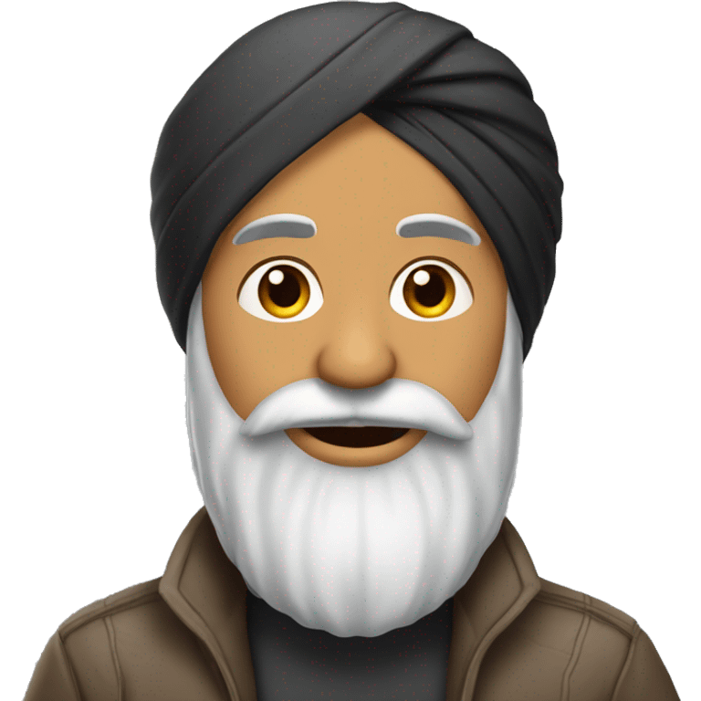 Punjabi man with a beard with poha  emoji