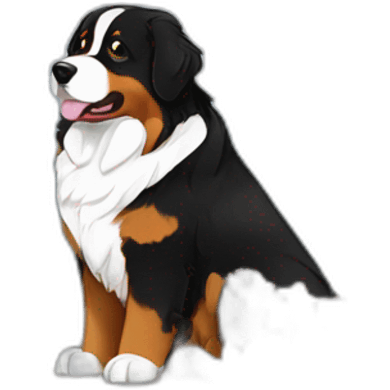 bernese mountain dog watching birds emoji