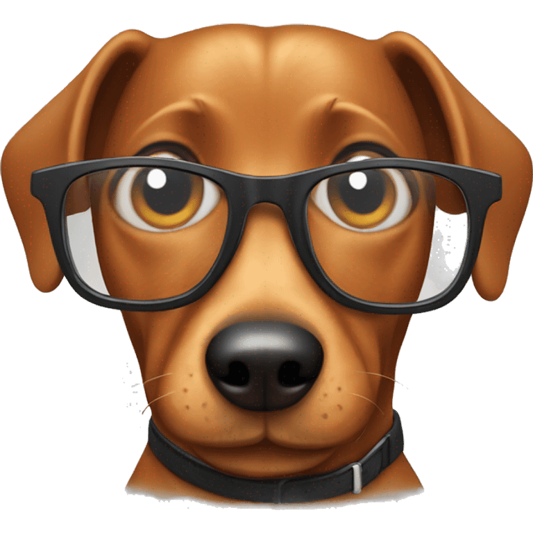 Wiener dog wearing glasses emoji