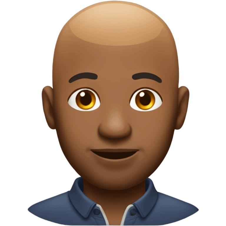 Bald black guy with chicken emoji