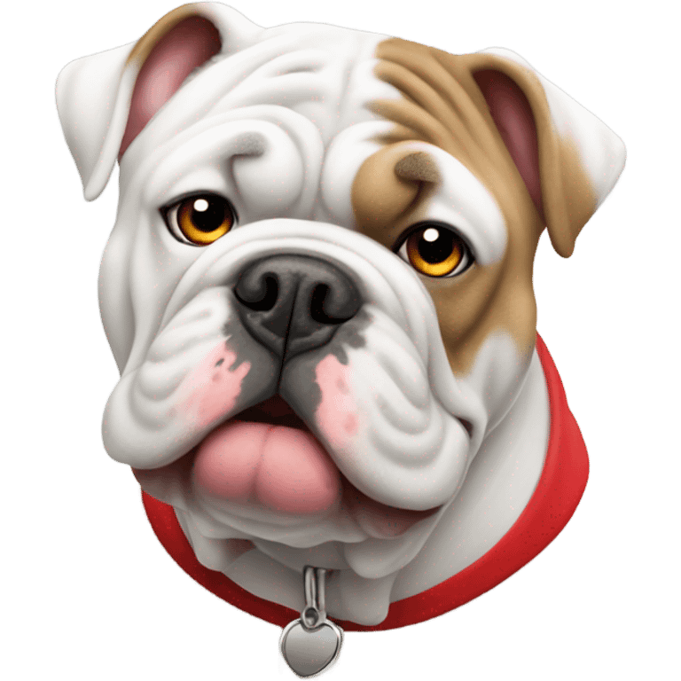 White English bulldog with red jersey emoji