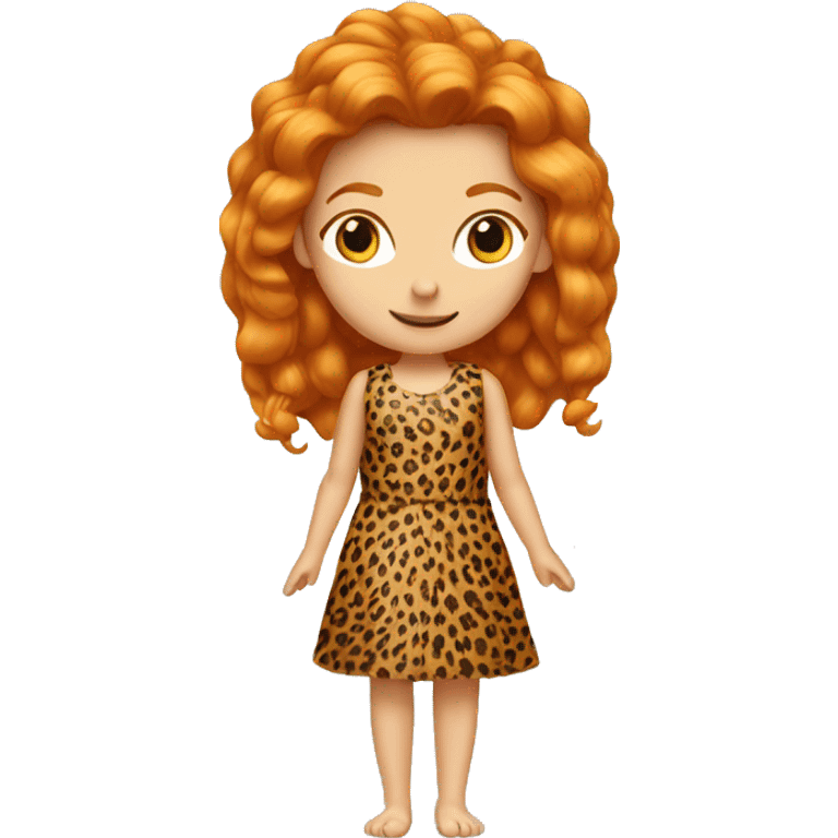 cheetah print ginger girl wearing a dress emoji