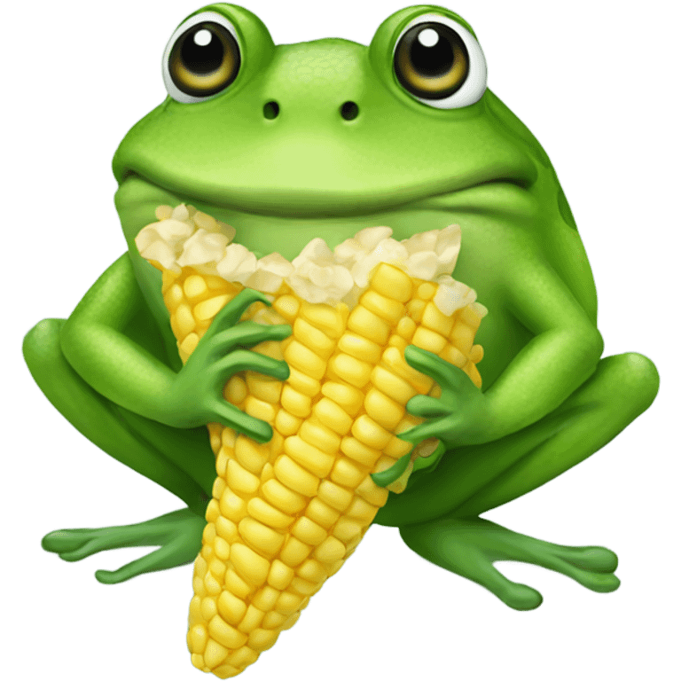 Frog eating corn emoji