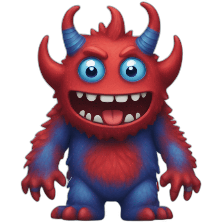 red and blue monster emoji