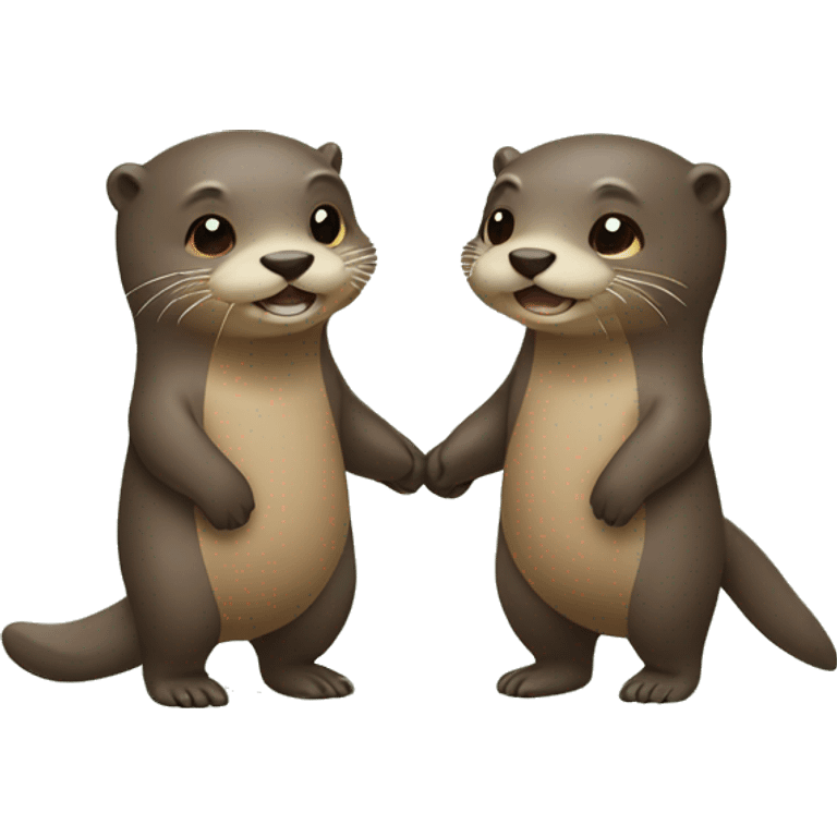 two otters holding hands emoji