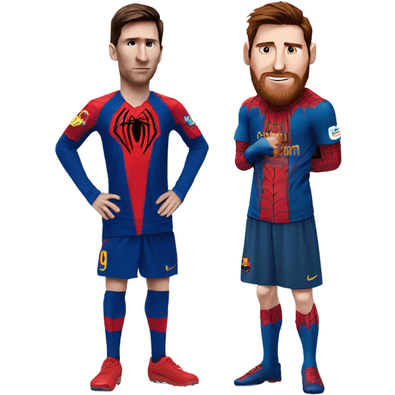 Messi with Spider- man emoji