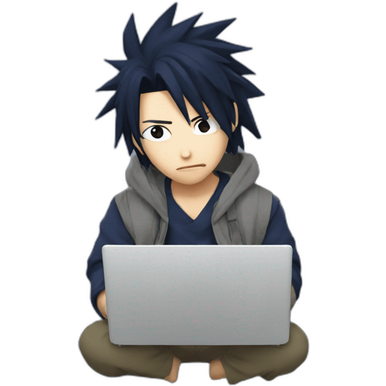 Sasuke with laptop  emoji