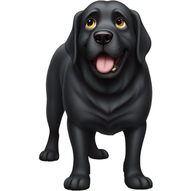 Big black dog with slobber  emoji