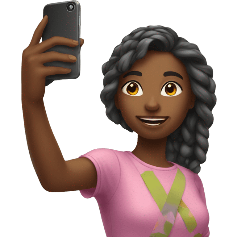 girl taking selfie indoors emoji