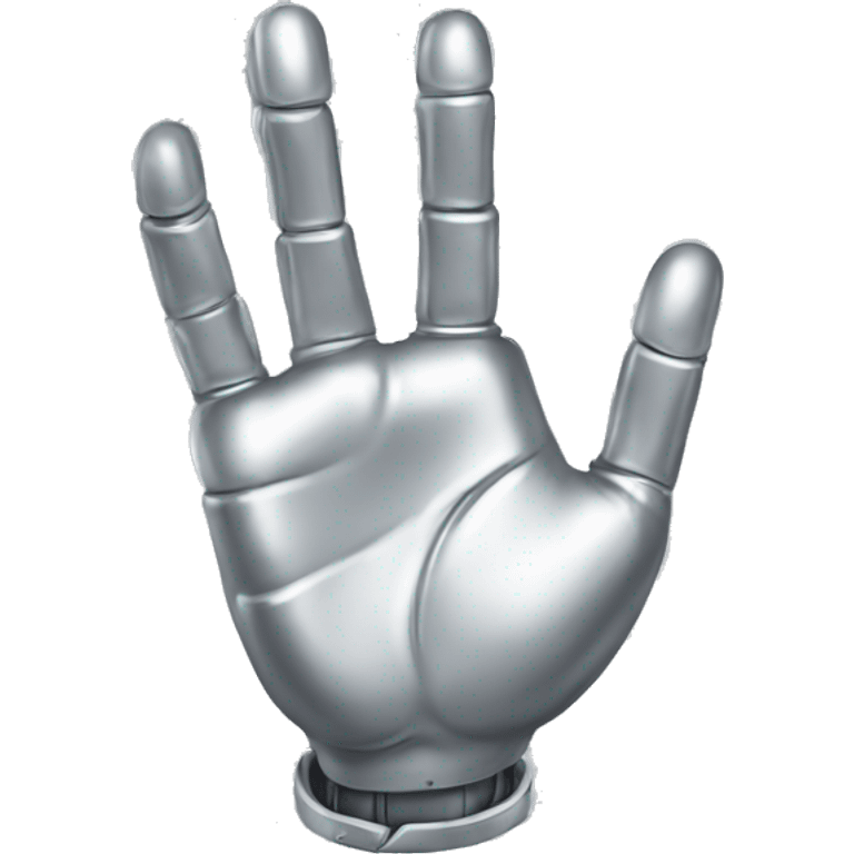 silver bionic waving hand emoji