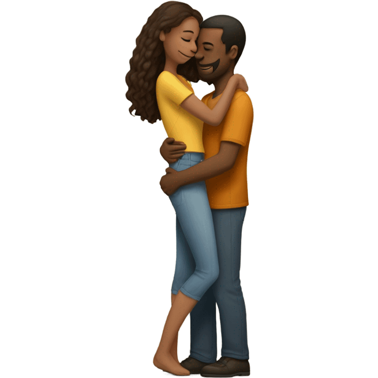 Short man with tall woman in love  emoji