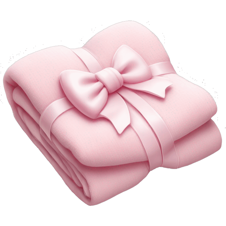 cute pastel pink blanket with white bow emoji