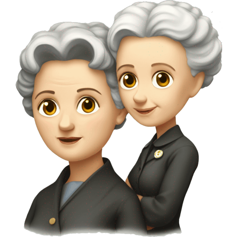 marie curie with dother irene emoji