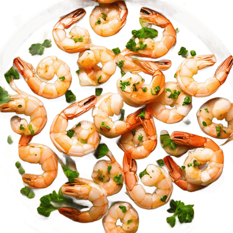 Sheet Pan Garlic Butter Shrimp in a plate emoji