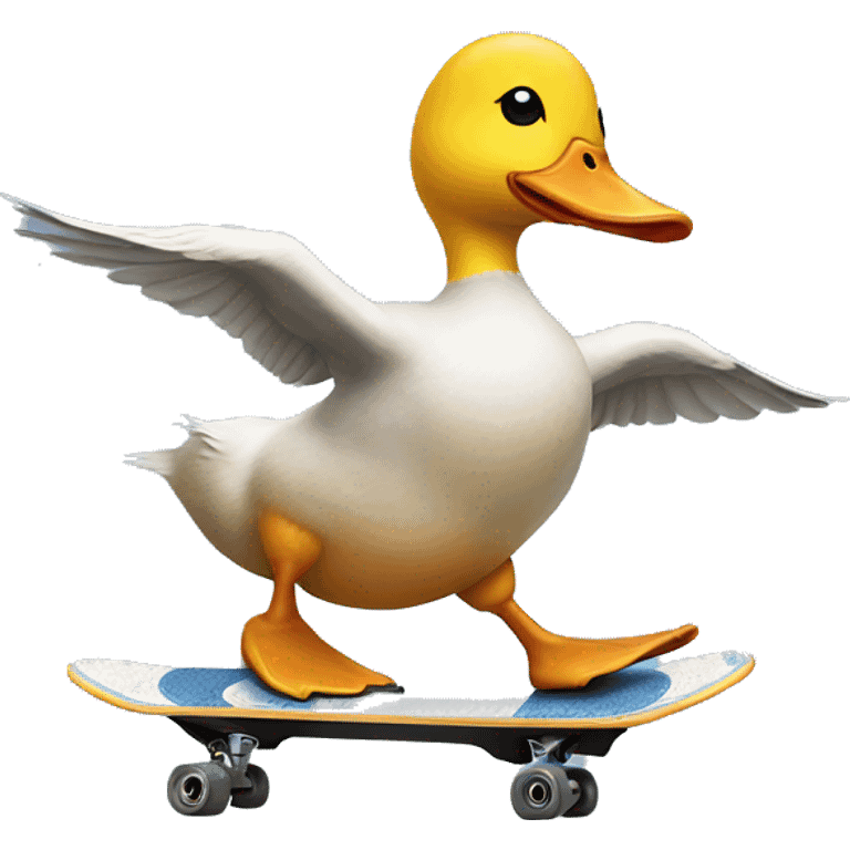 Duck skateboarding  emoji