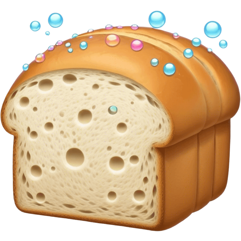 Bread with bubbles coming out of it emoji