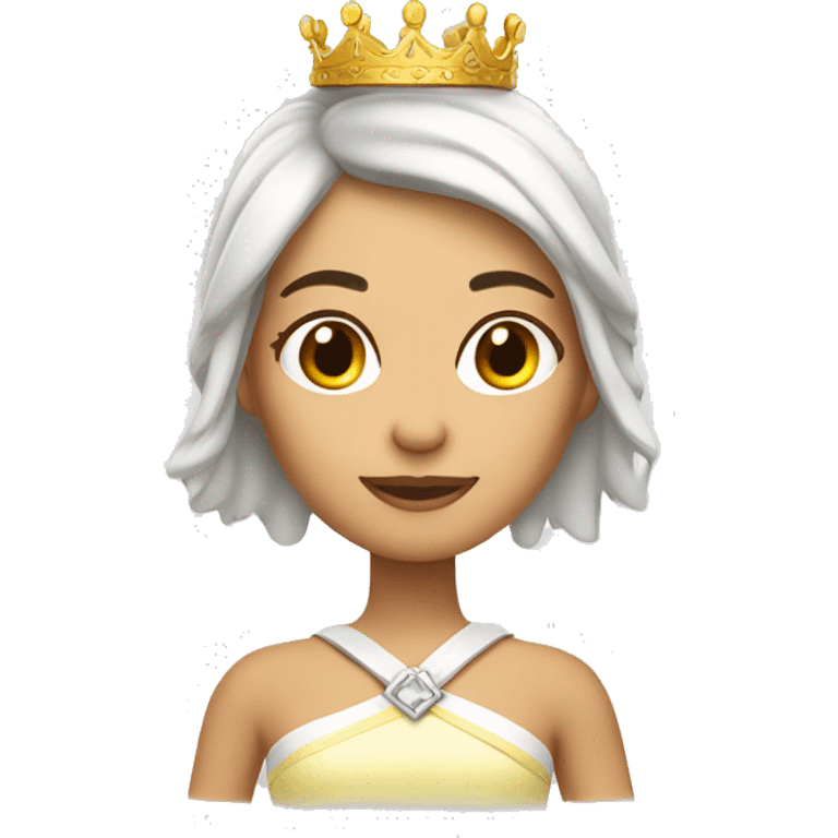 Chica de piel blanca  con corona emoji