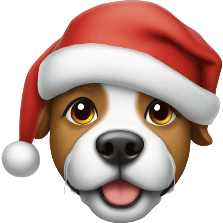 Dog with a Christmas hat  emoji