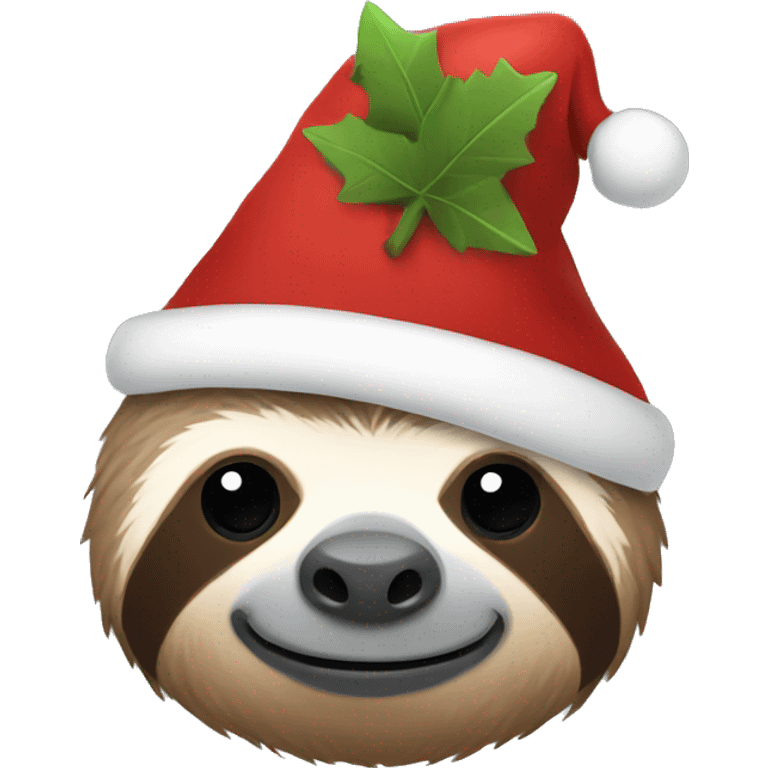 Sloth wearing Christmas hat  emoji