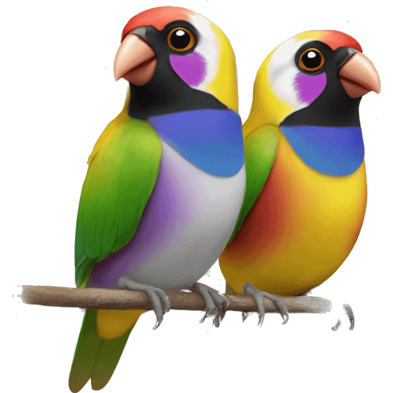 2 Gouldian finches emoji