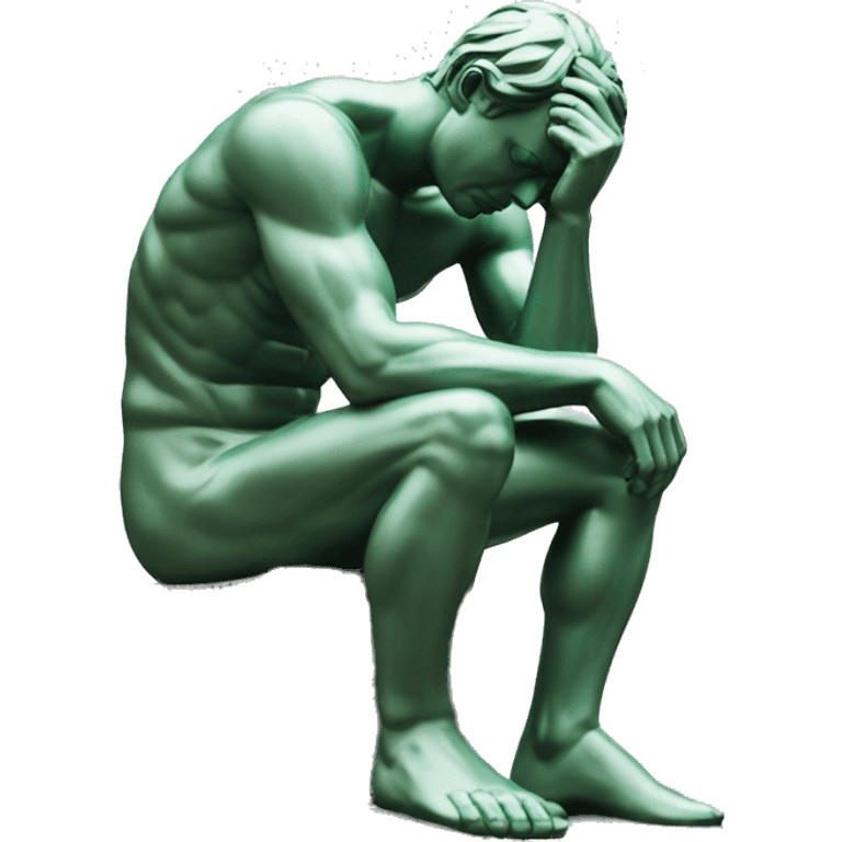 The thinker statue emoji