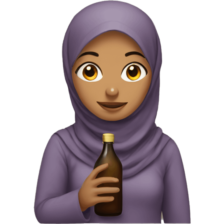 Muslim woman with a bottle emoji