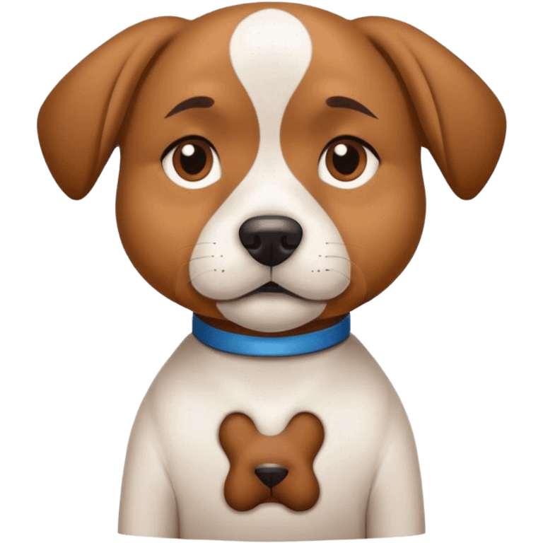 odd looking dog with a t shirt on emoji