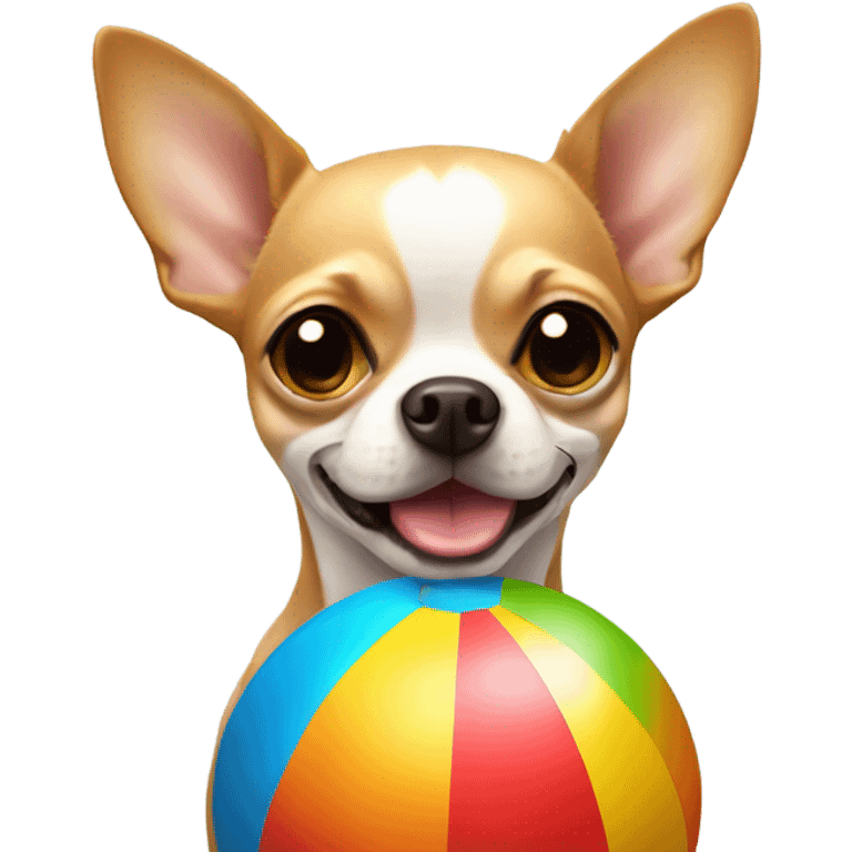 Chihuahua with a beach ball emoji