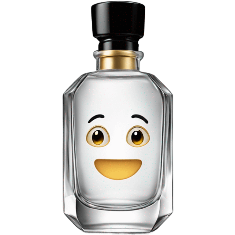 smiling perfume with black cap emoji