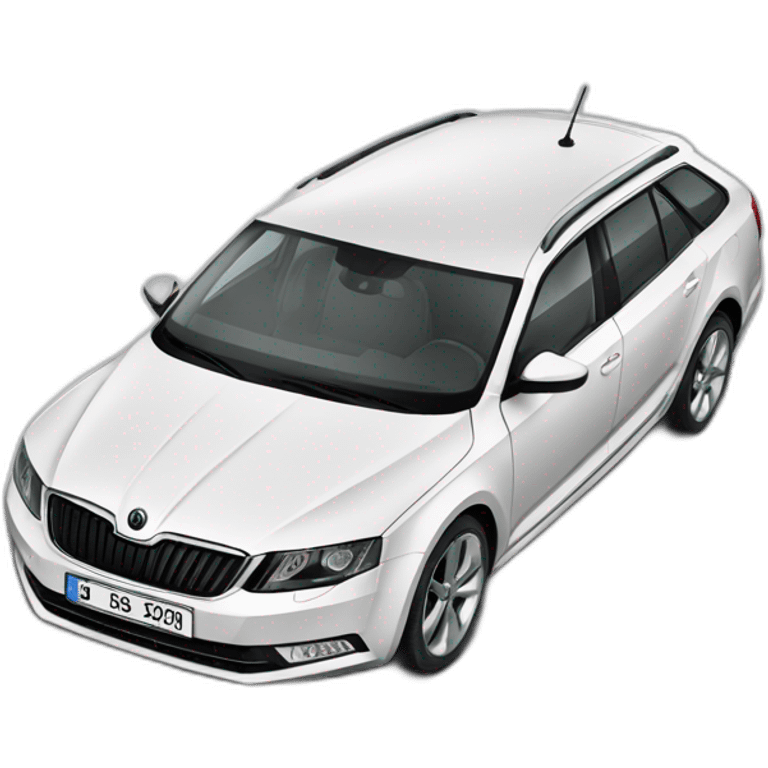 Skoda Octavia A5 white 2012 emoji