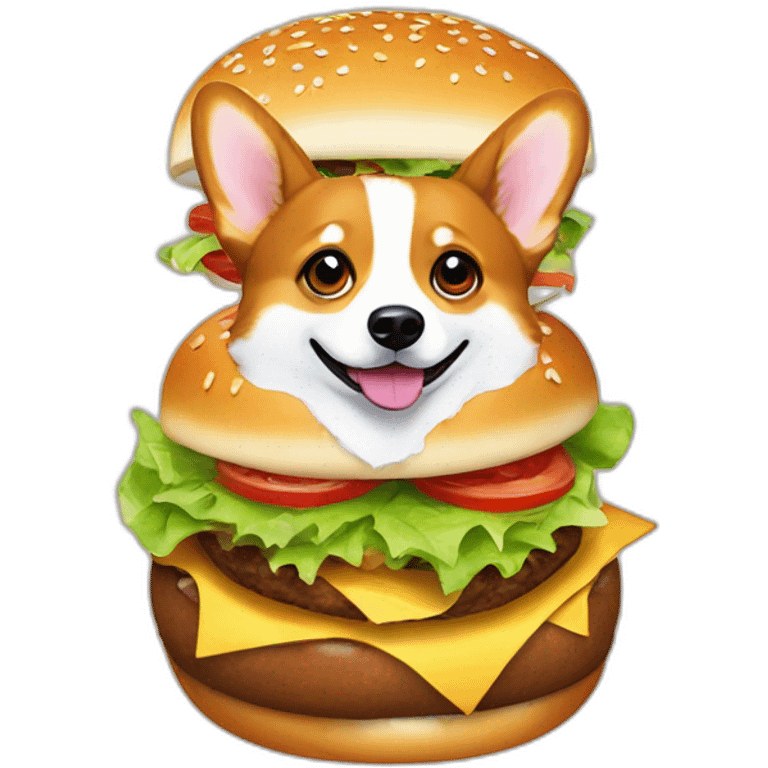 corgi in a burger emoji