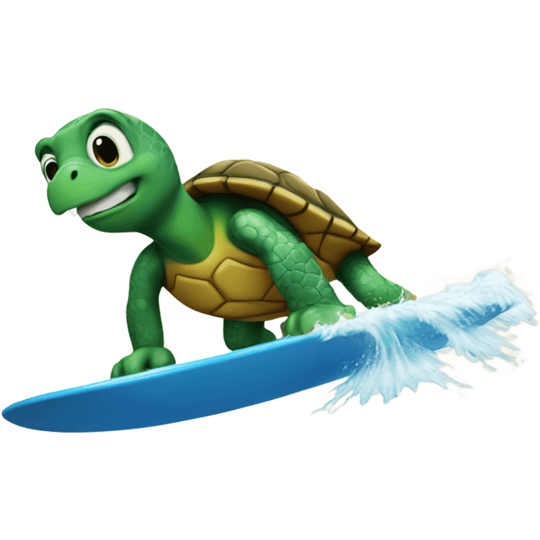 Turtle surfing emoji