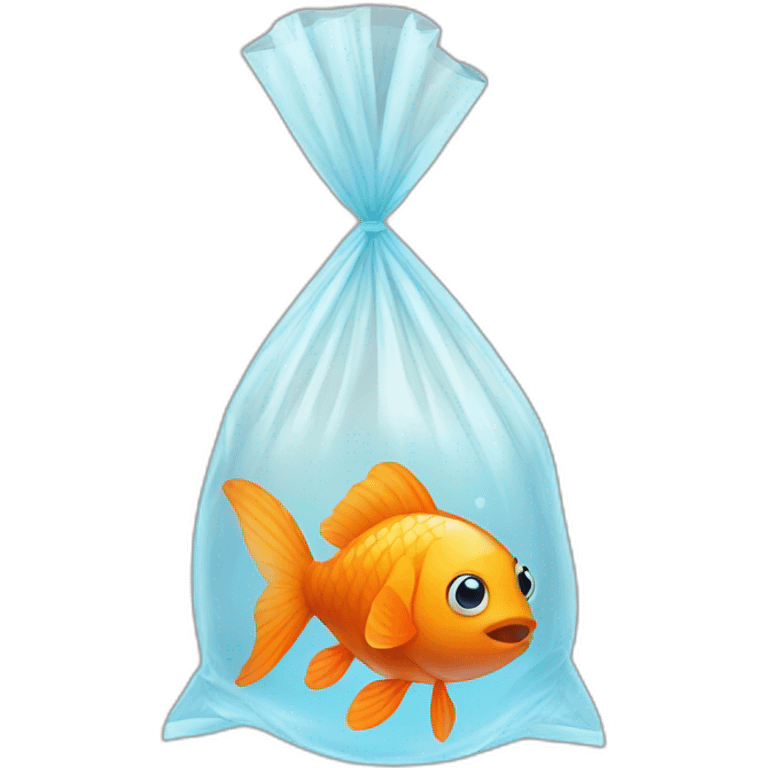 cute orange fish in a plastic bag emoji