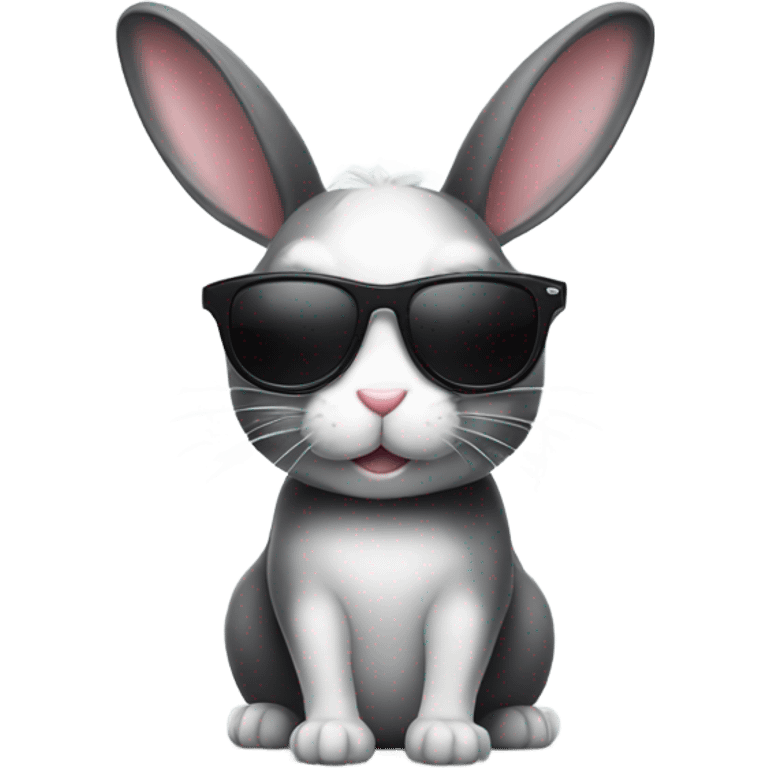 Black and white Bunny with sunglasses  emoji