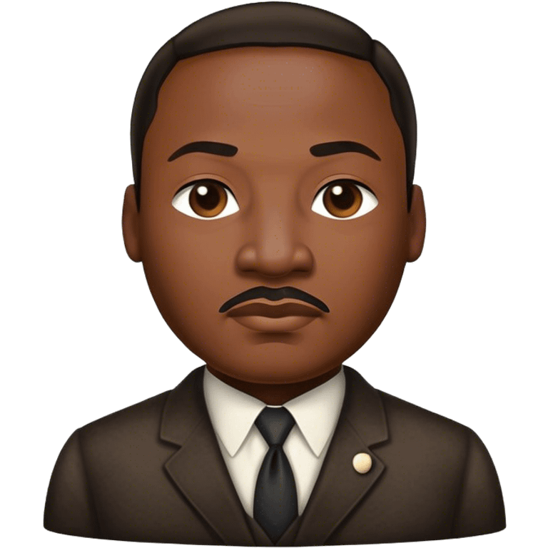 Cinematic Realistic Martin Luther King Jr. Portrait Emoji, depicted as a compassionate determined civil rights leader in period attire with a powerful gaze, rendered with rich textures and inspiring dynamic lighting that captures his historic legacy. emoji